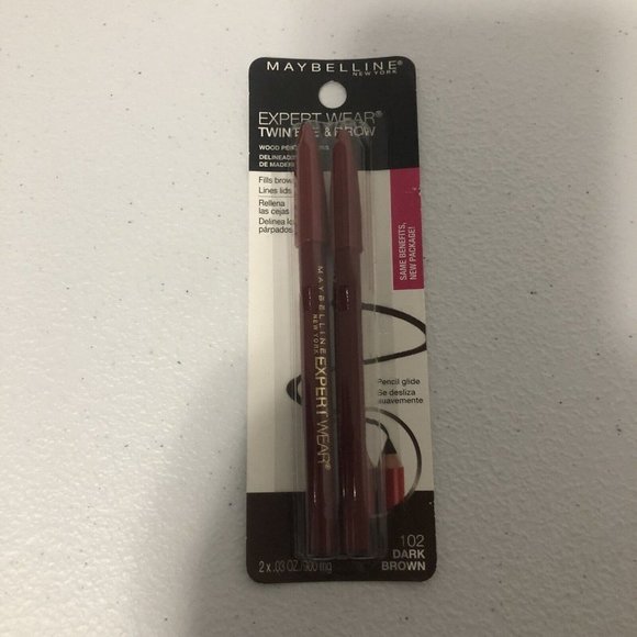 Maybelline New York Expert Wear Twin Eye & Brow Pencil Dark Brown 102 2ct - Picture 3 of 3